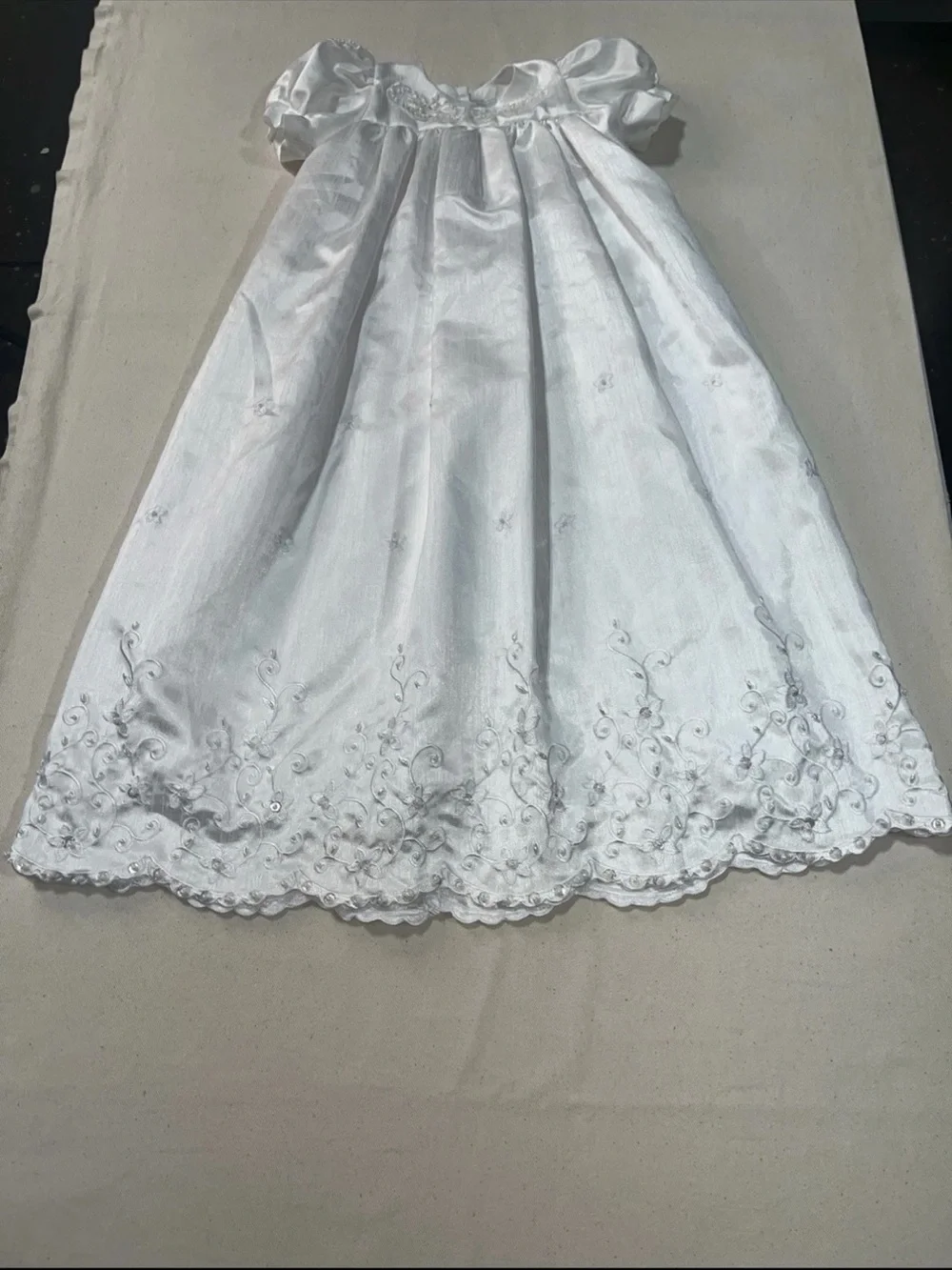 NWT🏷️Lito Children's Wear White Girl👧🏻Christening✝️Beaded Gown👗&Hat Sz L
